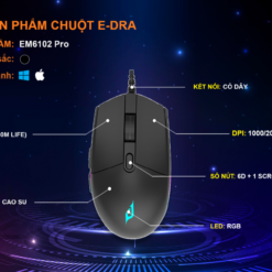 Chuột Gaming E-DRA EM6102 Pro – DPI 6400 – LED RGB – 6 Nút Bấm – Thiết Kế Công Thái Học, Cắm Là Dùng 2 Screenshot 4